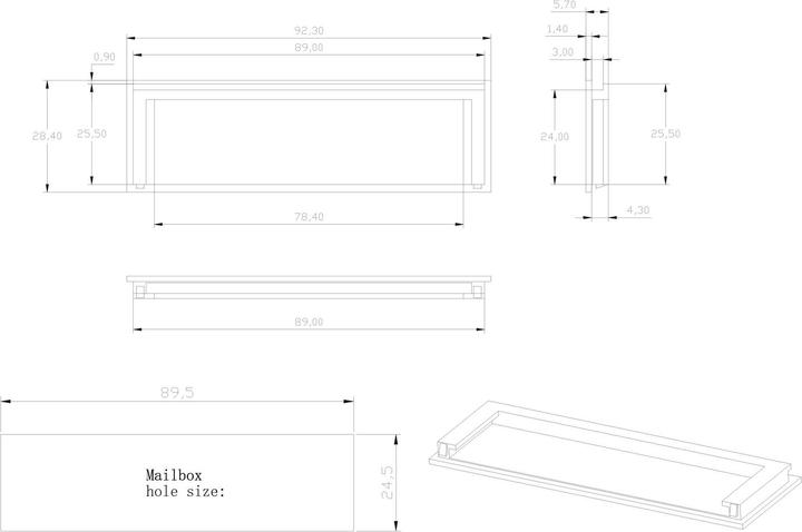 Produktbild Wiltec Namensschild Abdeckung Briefkasten 89x25mm Ersatzteil Postkasten Schild