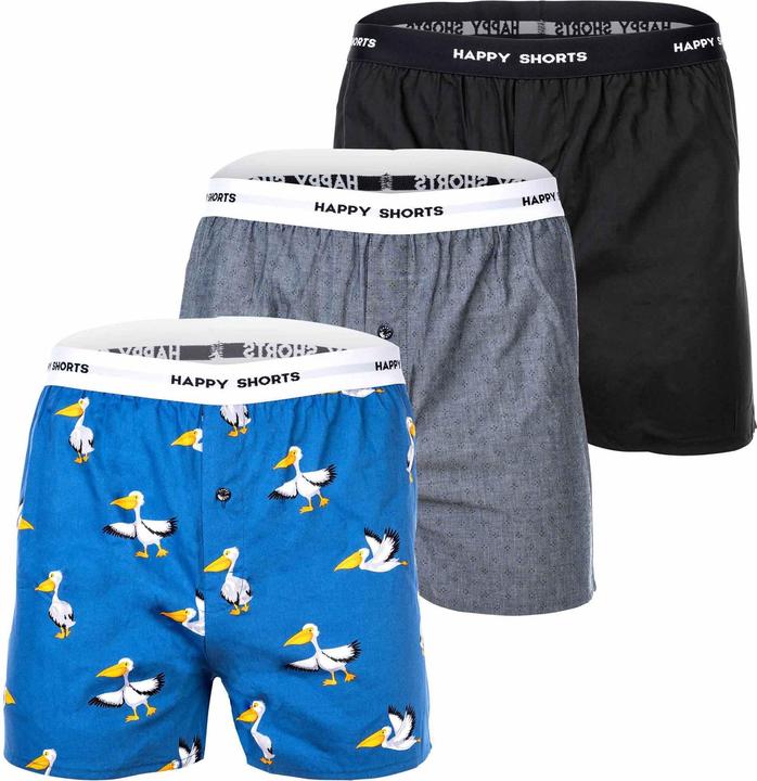 Actual product image Happy shorts Woven Boxer Shorts Casual Comfort Fit (XXL, pack of 3)