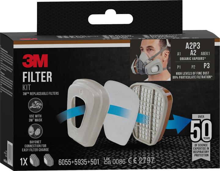 Produktbild 3M Filterkit Pestizid (A2, A2P3, P3, 2x)
