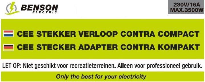 Produktbild Benson Electric CEE-Stecker-Adapter-Zähler kompakt