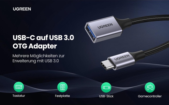 Actual product image Ugreen USB Typ-C zu (0.15 m, USB 3.0)