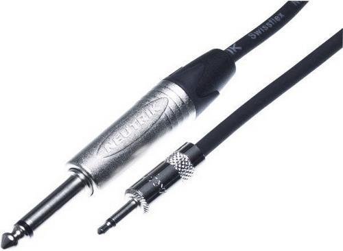 Actual product image Contrik Plug to 2-pin Mini Plug (3 m, 6.3mm jack cable, AUX cable)