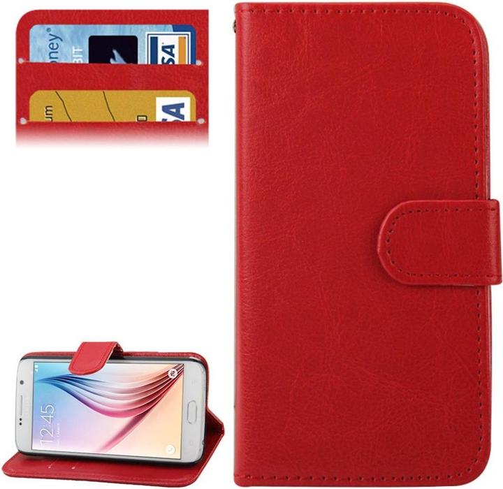 Produktbild König Design Schutzhülle Handytasche (Flip Quer) für Handy Samsung Galaxy S6 Rot (Samsung Galaxy S6)