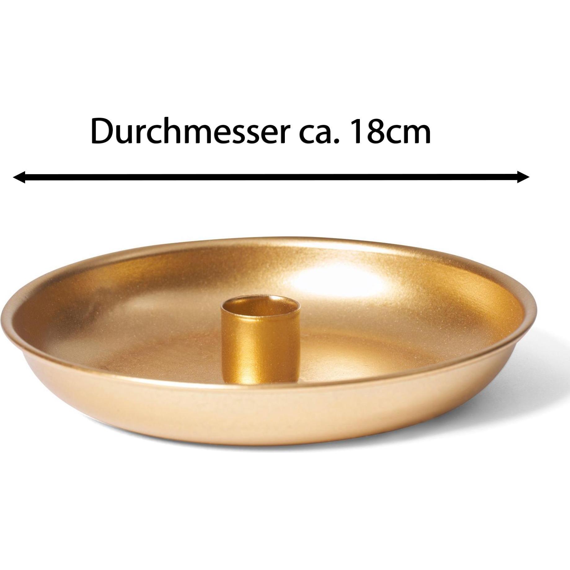 Novaliv, Kerzenständer, Kerzenständer Stabkerzen 4er-Set GOLD 18cm mit LED Premium Stabkerze Echtwachs (18 cm)