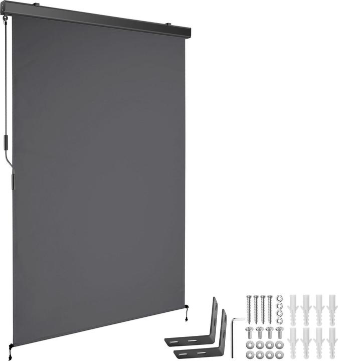 Actual product image tectake Vertical awning Eloise with 2 wall brackets (1.20 m)