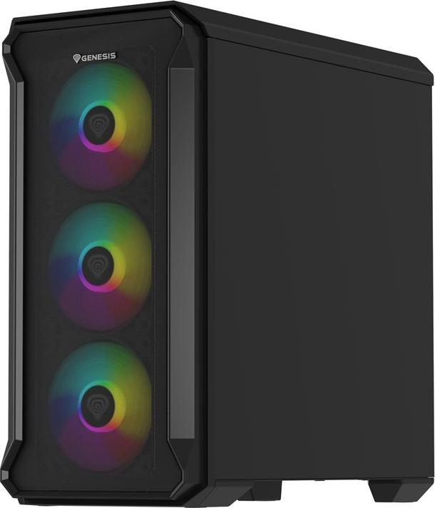 Actual product image Genesis IRID 503 ARGB PC case, Micro Tower, 2xUSB 2.0, 2x jack, 1xUSB 3.0, black (Mini-ITX)