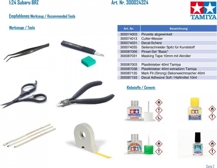 Actual product image Tamiya Subaru BRZ