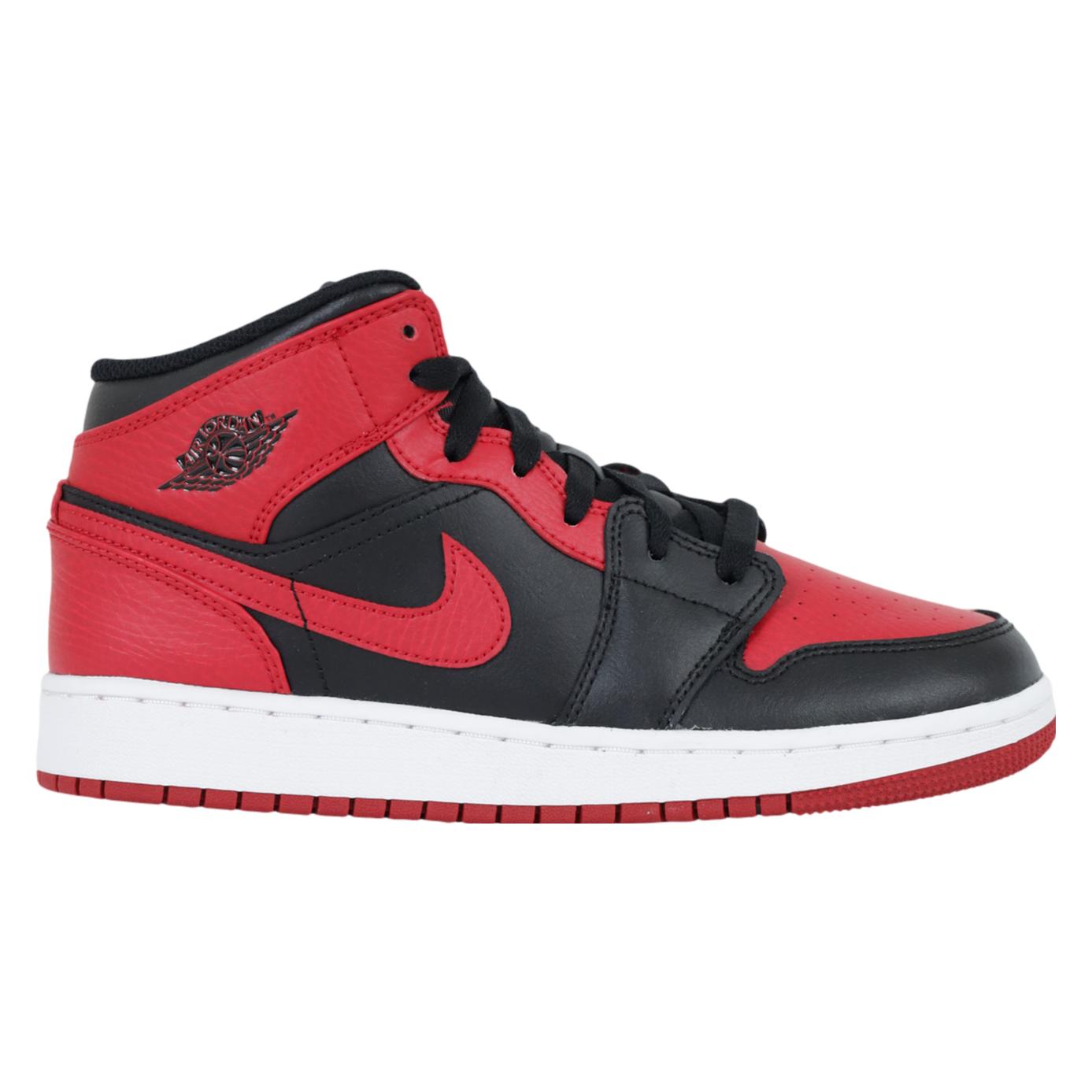 Nike, Mannen, Sneakers, Air Jordan 1 Mid Gs, Rood, (36.5)