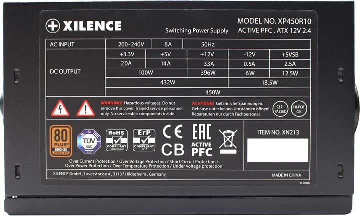 Actual product image Xilence XP450R10 Gaming Series 450W (450 W)
