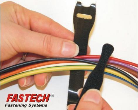 Image du produit Fastech ETK-1-2 Strap, noir, 13x200mm (Serre-câbles velcro, 200 mm, 10 pcs)