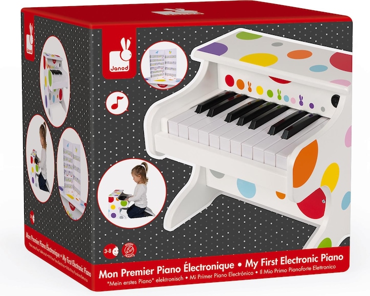 Actual product image Janod My first piano (English, Dutch, German, French, Italian, Spanish)