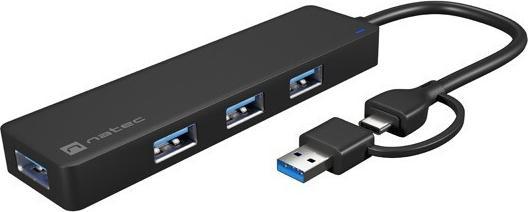 Produktbild Genesis USB 3.0 HUB, Mayfly, 4-Port, Black (USB-C, 4 Ports)