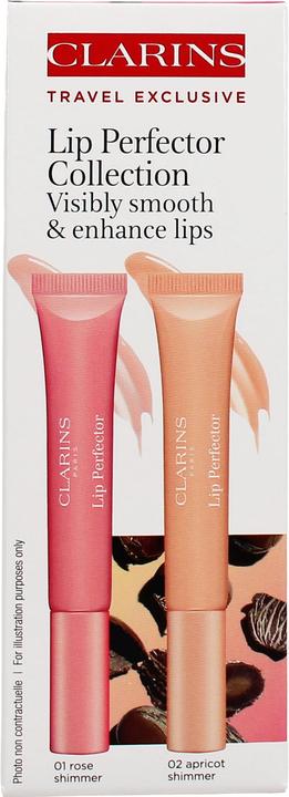 Actual product image Clarins Lip Perfector Collection (#02 Apricot Shimmer 12ml, #01 Rose Shimmer 12ml)