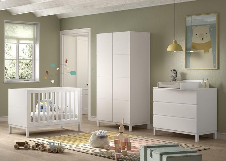 Produktbild Vipack Babyzimmer Eva 4-teilig Set B (Babybett, Kinderkleiderschrank, Wickelkommode)