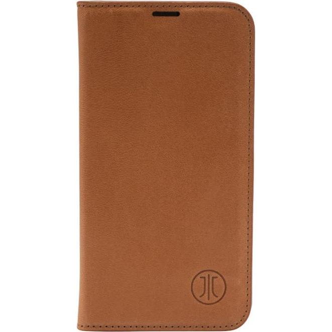 JT Berlin iPhone 14 - Tegel Flip Case cognac (Apple iPhone 14), Smartphone Hülle, Braun