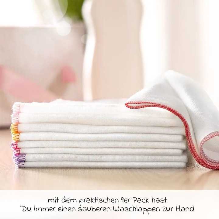 Produktbild Makian Moltontücher Molton Flanell Baby Waschlappen 9er Pack 30 x 30 cm (30 cm, 30 cm)
