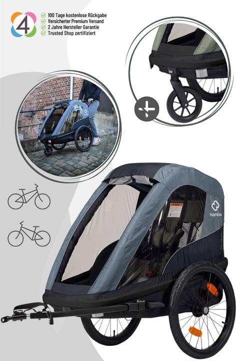 Produktbild hamax Avenida One Fahrradanhänger blau mit Federung