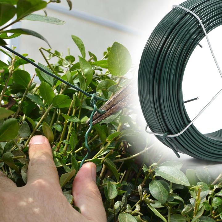 Produktbild Wiltec Gartendraht grün Ø1,6mm Bindedraht 50m Stahl verzinkt PVC Pflanzendraht (50 m)