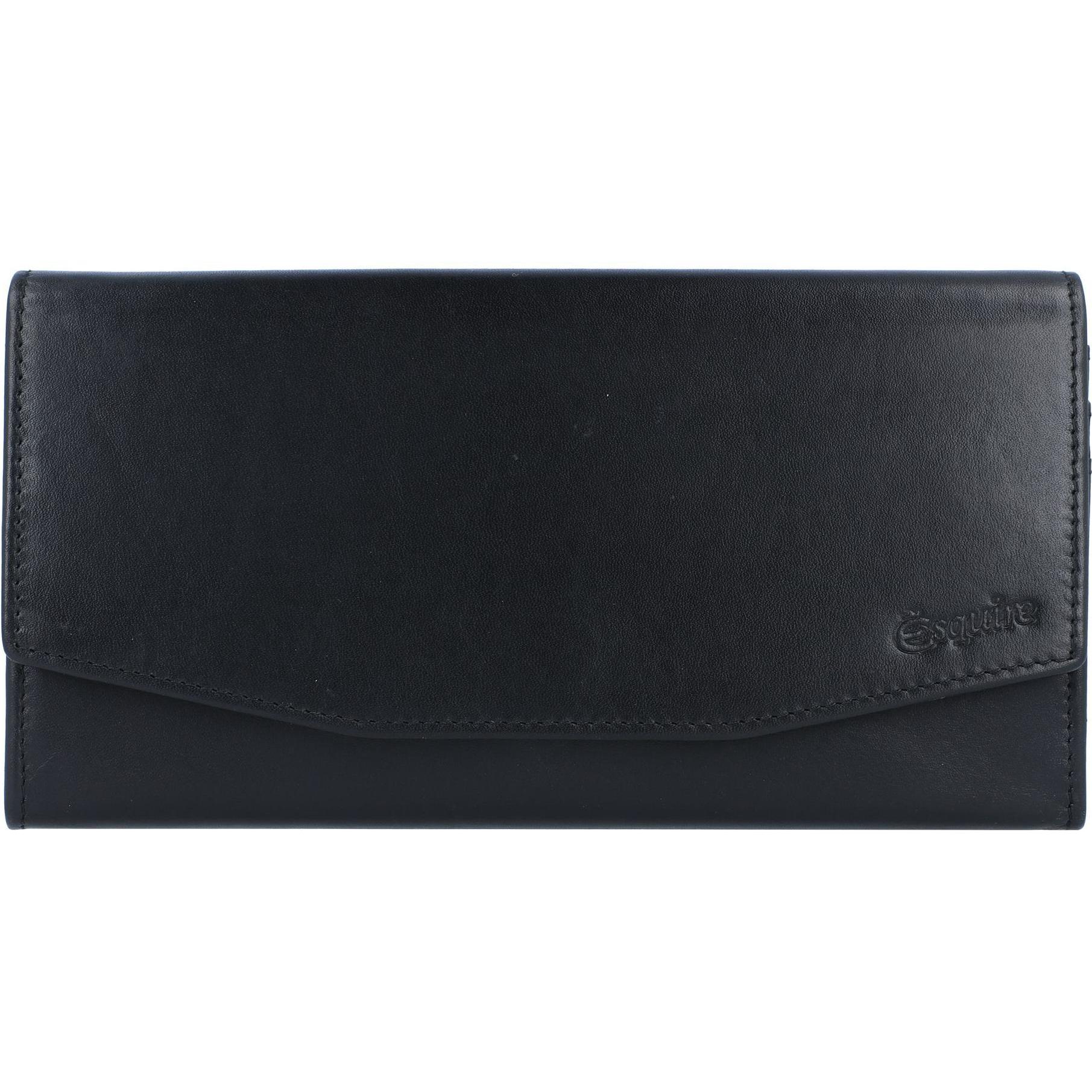 Esquire, Damen, Portemonnaie, New Silk Geldbörse Leder 19 cm, Schwarz