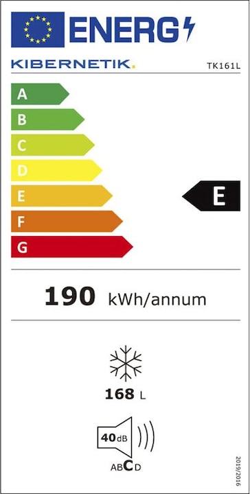 Label énergétique Kibernetik FSP Congélateur 160 litres (Autonome, 168 l)