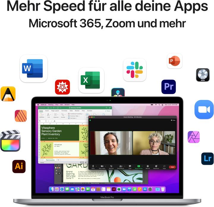 Produktbild Apple MacBook Pro – 2022 (13.30", 1000 GB, 16 GB, DE, M2)