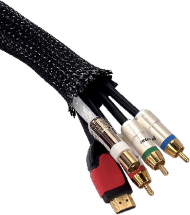 Produktbild Hama Flexibler Gewebe-Kabelschlauch, universal, 20 - 40 mm, 1,8 m, Schwarz (Kabelschlauch, 180 cm)