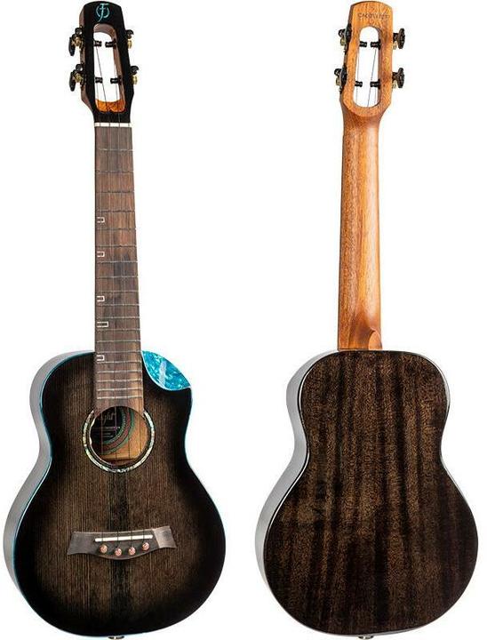 Flight Royal Series Nighthawk Concert Black Stain Electric-akoestische concert ukele met gigbag (De concert)