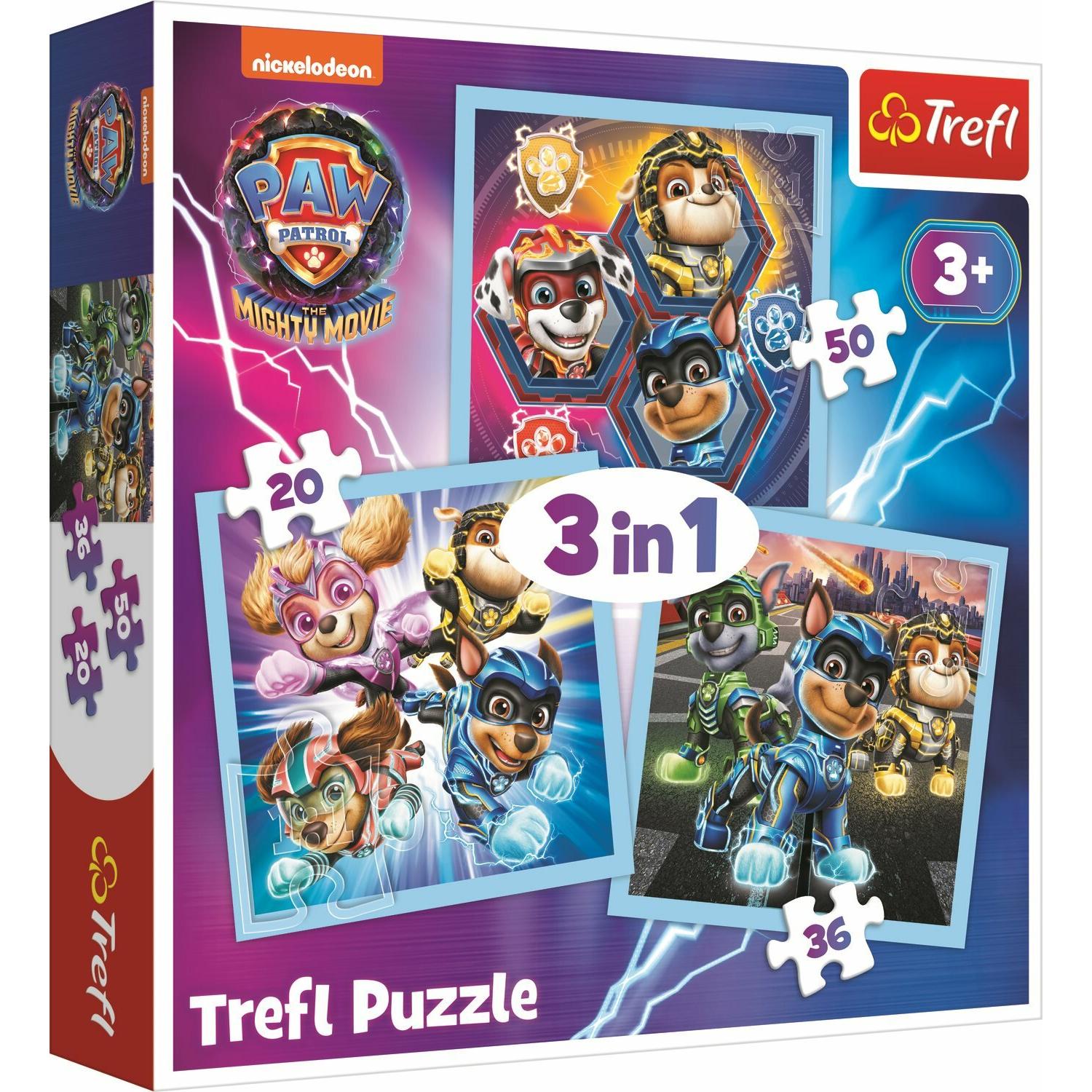 Trefl 3 in 1 Puzzle - Paw Patrol Film (50 Teile)