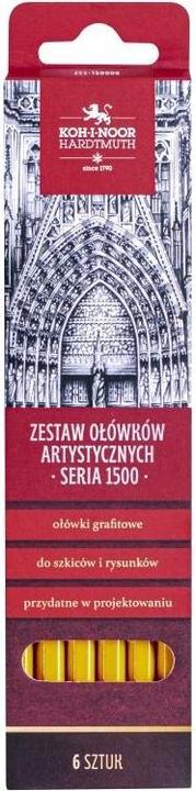 Actual product image Koh-i-Noor Set Künstlerstifte Serie 1500 6-tlg. (10B, 12B, 2B, 2H, 3B, 3H, 4B, 4h, 5B, 5H, 6B, 6H, 7B, 7H, 8B, 8h, 9B, 9h, B, F, H, HB, 6x)
