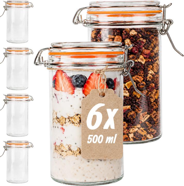 Produktbild Relaxdays 6x Einmachgläser (6 Stk., 0.50 l)