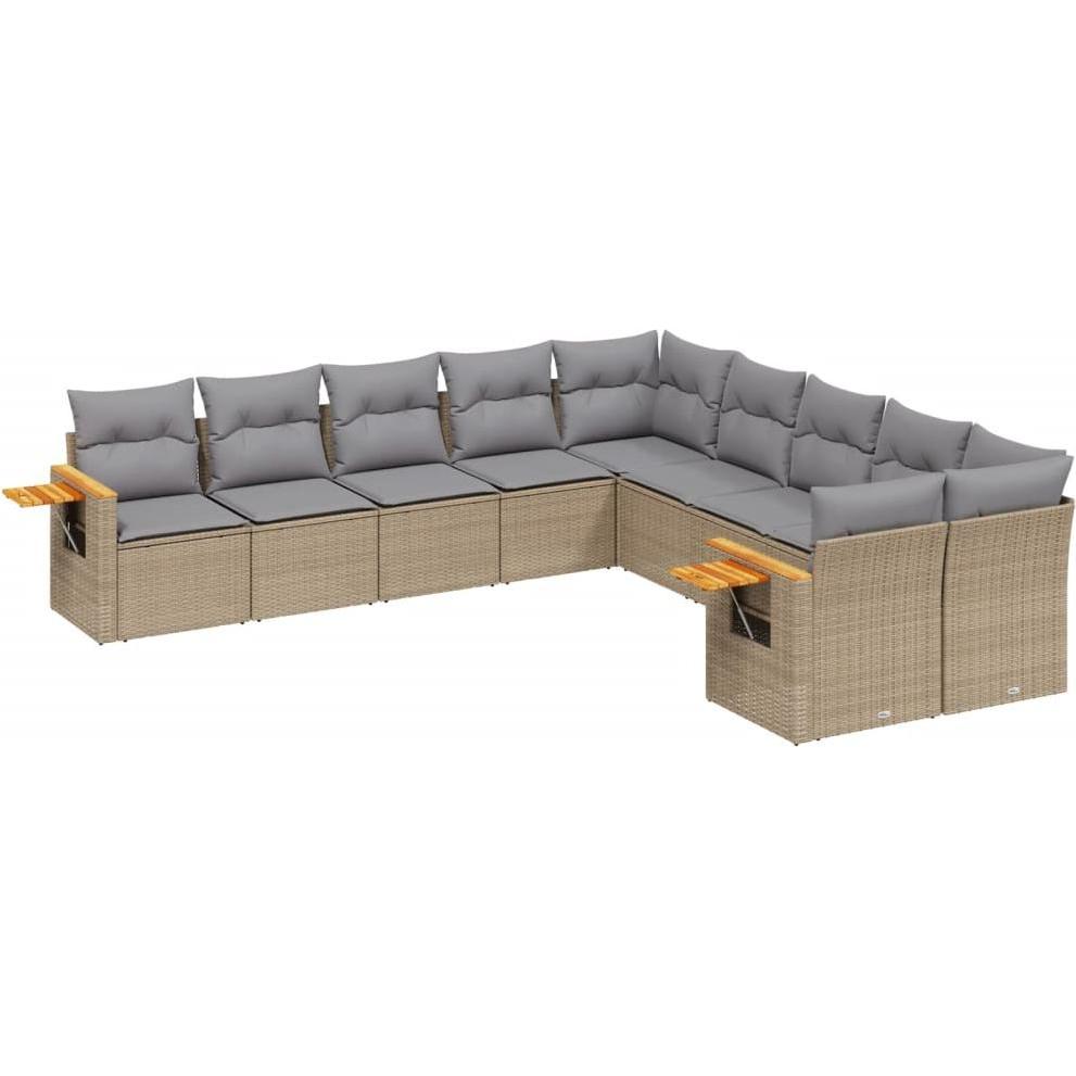 VidaXL, Gartenlounge, 10-tlg. Garten-Lounge-Set mit Kissen