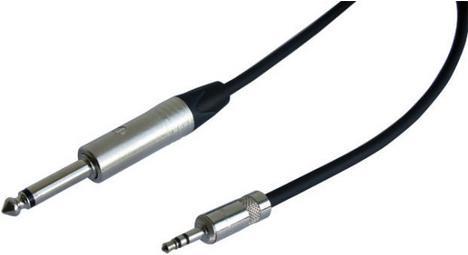 Actual product image Contrik 2-pin jack plug to 3-pin mini jack plug (3 m, 3.5mm jack (AUX), 6.3mm jack)