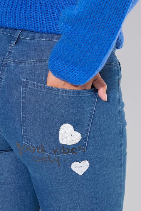 Produktbild Angel of Style Jeans, Straight Fit, Alloverdruck, Patches, 5-Pocket (44)
