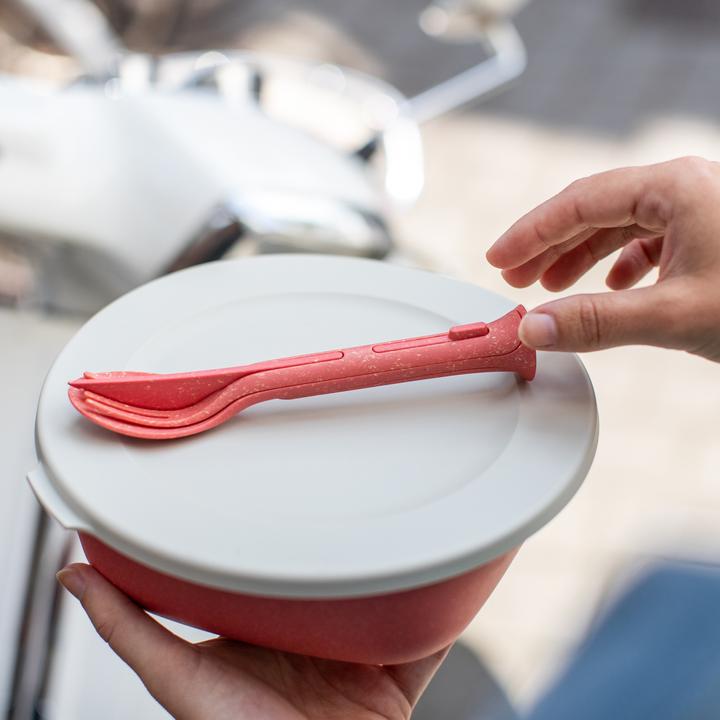 Immagine prodotto Koziol Set di posate per andare Klikk Pocket 3 pezzi, rosso (3 Pezzo/i, Set di posate)
