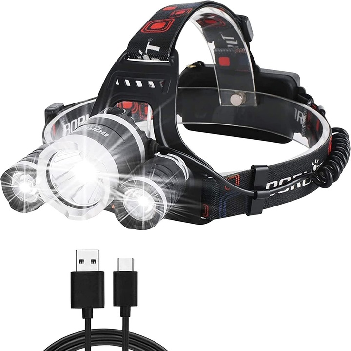 Produktbild Boruit RJ3000 Wiederaufladbare LED-Stirnlampe - Ultrahelle 5000 Lumen mit 4 Modi (5000 lm)