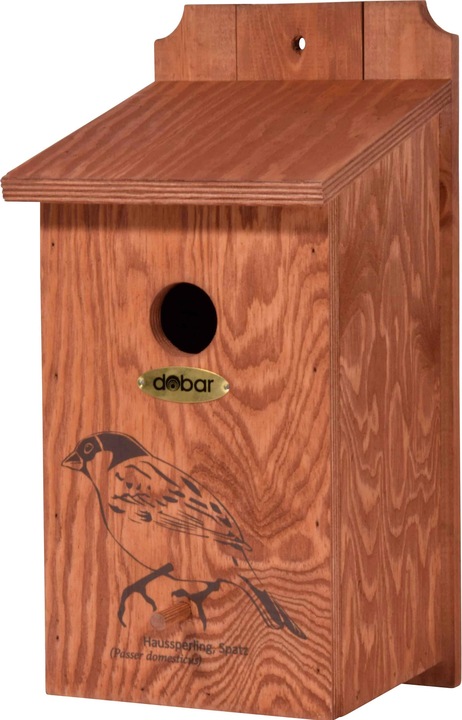 Actual product image Dobar Nest Box with Motif House Sparrow 17 x 18 x 35 cm