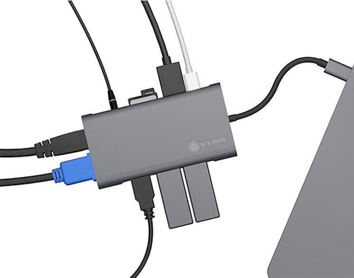 Produktbild Icy Box IB-DK4040-CPD - USB Type-C mini Dock PD (USB-C, 10 Ports)