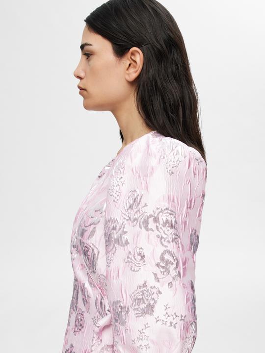 Actual product image Selected Femme Floral Jacquard Wrap Dress (38)