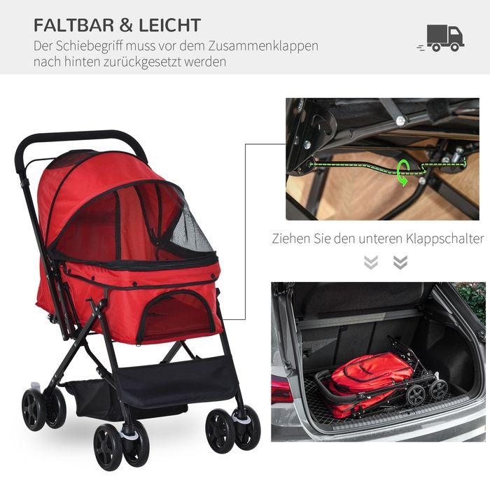 Actual product image Swisshandel24 Dog buggy Dog stroller Buggy for small dogs and cats Pet stroller Cat stroller Oxfor (Cat, Dog, Foldable)