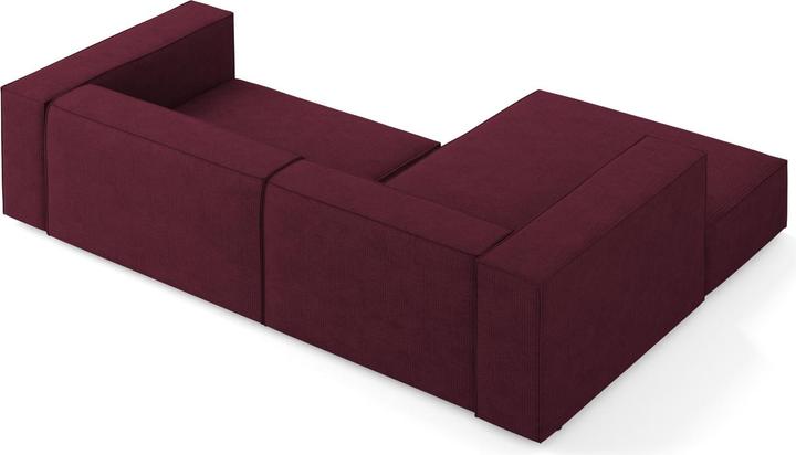 Actual product image Cosmopolitan Design Left Corner Sofa, "Arendal", 3 Seats, Ruby, 224x166x70 Made in Europe (Corner sofa)