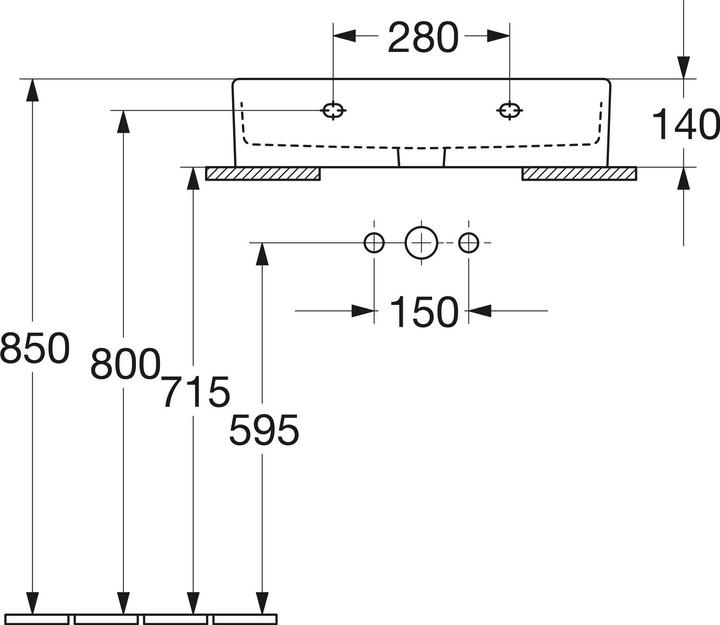 Actual product image Villeroy & Boch V&B washbasin MEMENTO 2.0 600x420mm w ÜL f 3-hole fitting we C+ (420 mm, 600 mm)