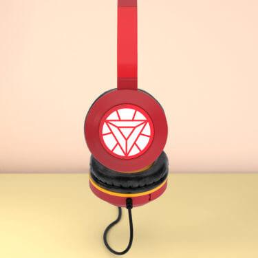 Actual product image Tribe Marvel stereo on-ear headphones with microphone and volume control for mobile - Iron man, HPW1160 (Cable)