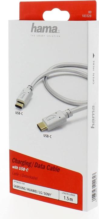 Image du produit Hama USB-C - USB-C (1.50 m, USB 2.0, 20 W)