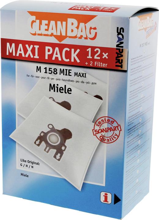 Scanpart Maxipack kompatibel mit Miele Typ G/N 2687426158 Staubsaugerbeutel (12 x)