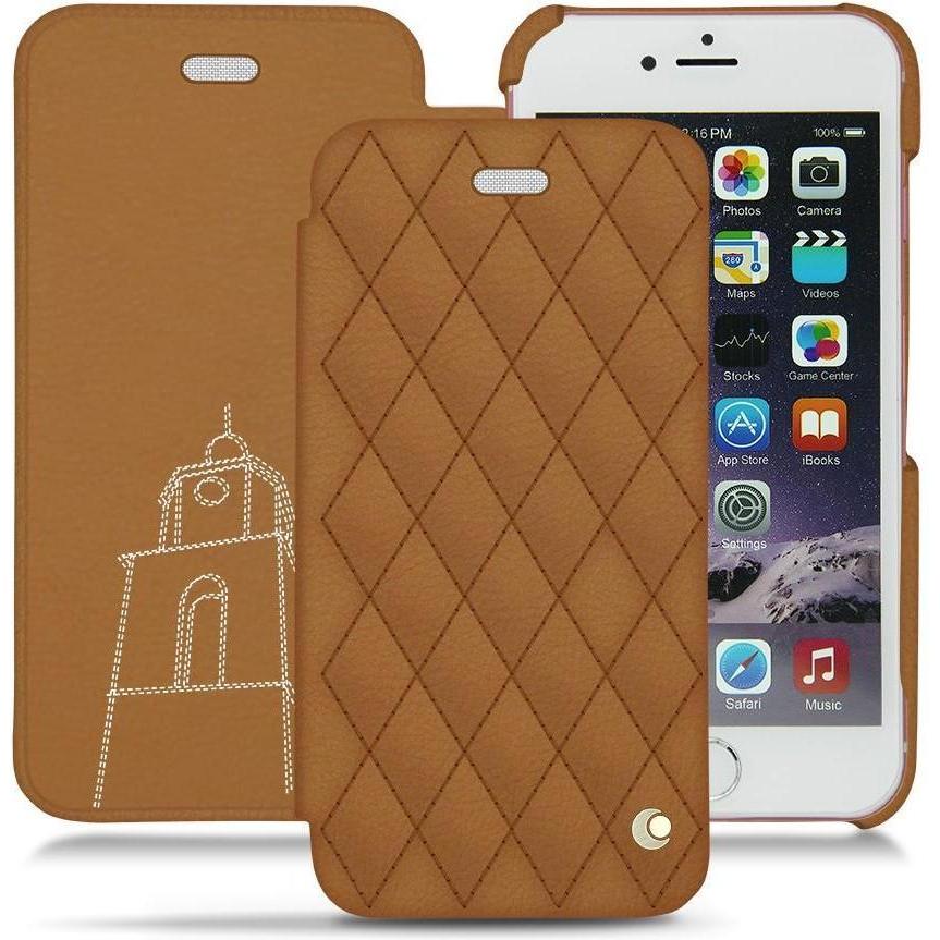 Noreve Lederschutzhülle horizontal (Apple iPhone 6s Plus), Smartphone Hülle, Braun