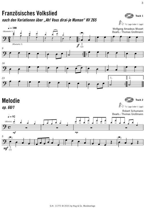 Produktbild Melodien für Kontrabass von Bach bis Holst, m. Audio-CDs (Deutsch, Grossmann Thomas, 2016)