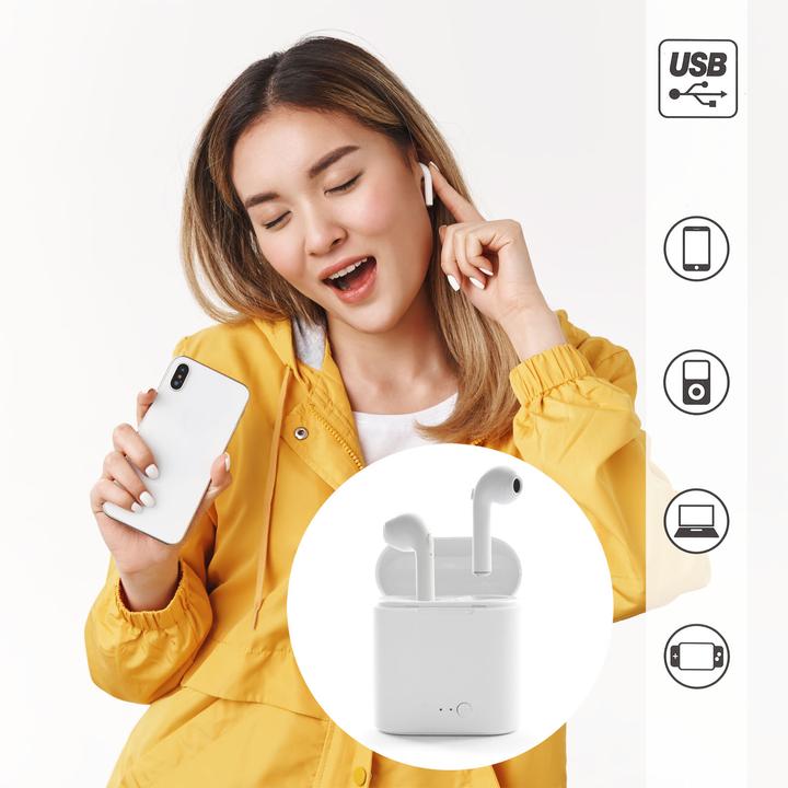 Actual product image Wiltec Bluetooth Earbuds Earphones Cordless Bluetooth 5.0 with Charging Station 210min Play Time (3.50 h, Wireless)