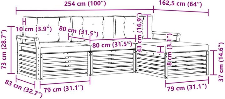 Produktbild vidaXL Outdoor-Sofa