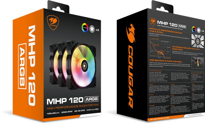 Produktbild Cougar 3x Argb Vx Schranklüfter Kit (120 mm, 3 x)