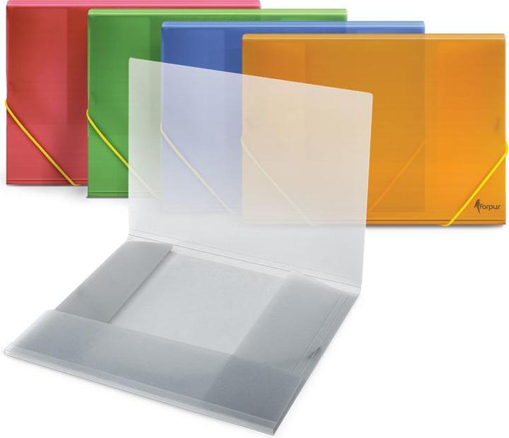Produktbild Forpus Folder with rubbers, A4, plastic, capacity 150 sheets, transparent (A4, 10 x)